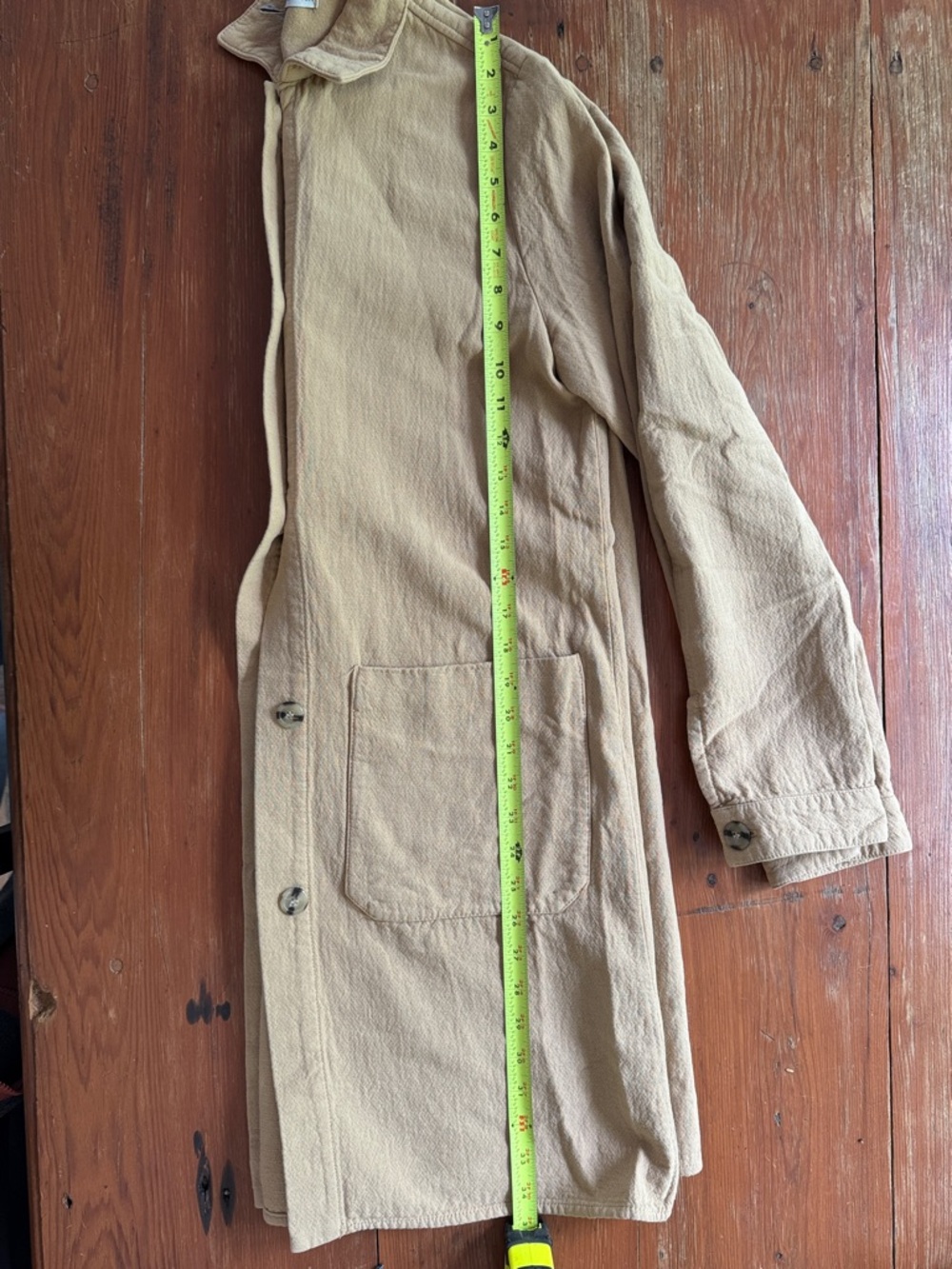 Zara Camel Button-Front Chore Jacket 100% Cotton - Picture 7 of 7